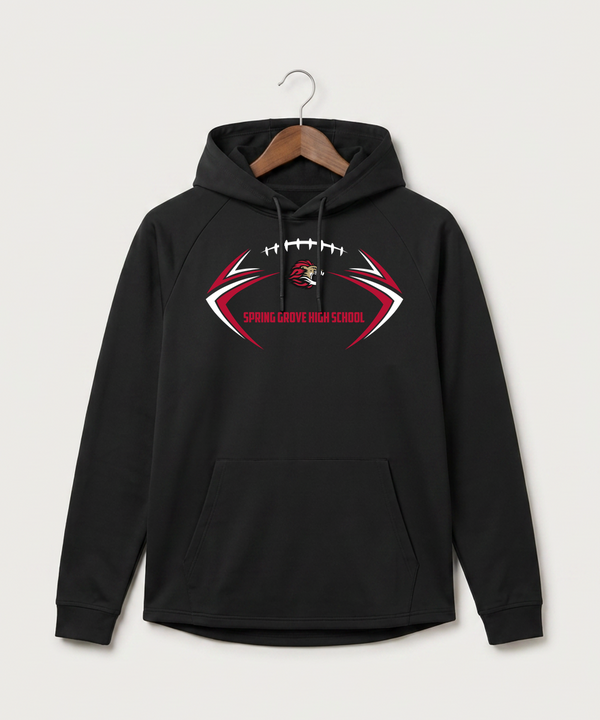Spring Grove High School Football (Boys) - Black Hoodie - Full Front