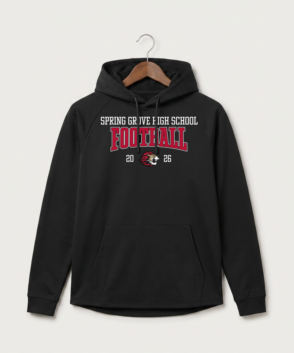 Spring Grove High School Football (Boys) - Black Hoodie - Full Front
