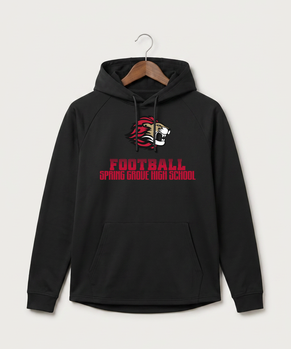 Spring Grove High School Football (Boys) - Black Hoodie - Full Front