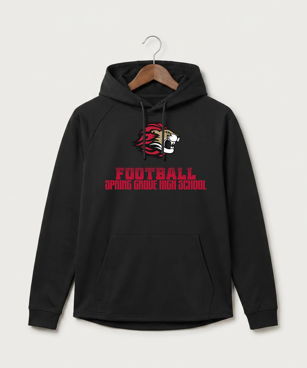 Spring Grove High School Football (Boys) - Black Hoodie - Full Front