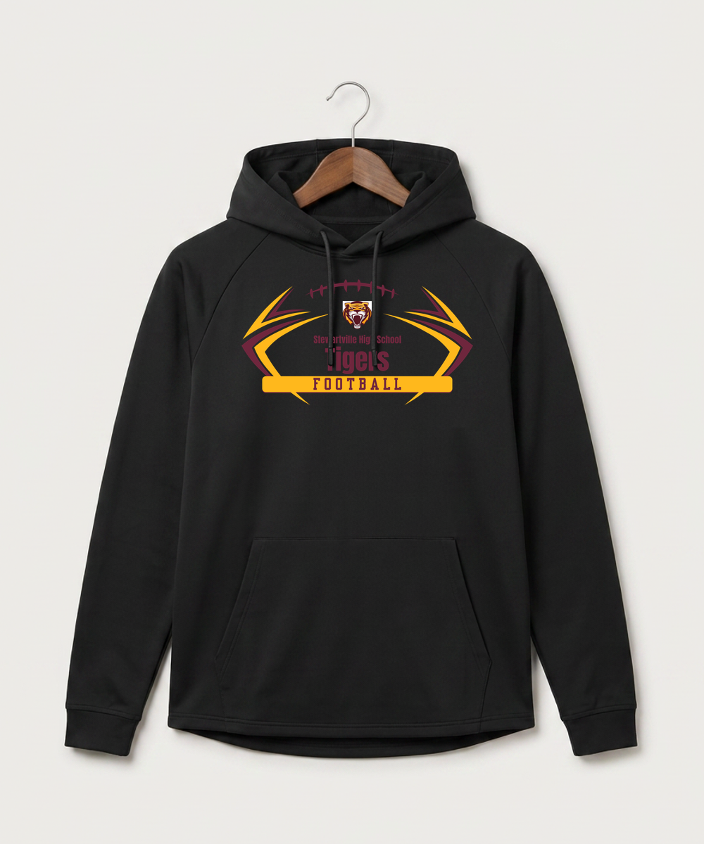 Stewartville High School Football (Boys) - Black Hoodie - Full Front