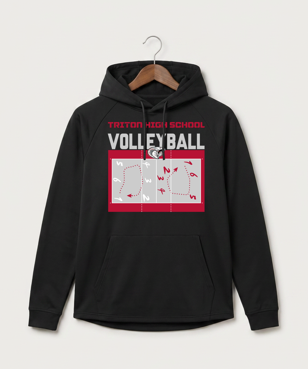 Triton High School Volleyball (Girls) - Black Hoodie - Full Front