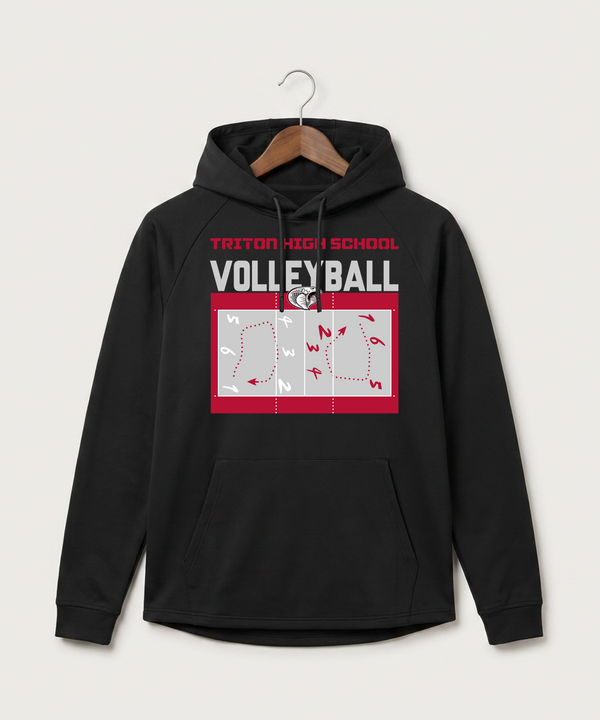 Triton High School Volleyball (Girls) - Black Hoodie - Full Front