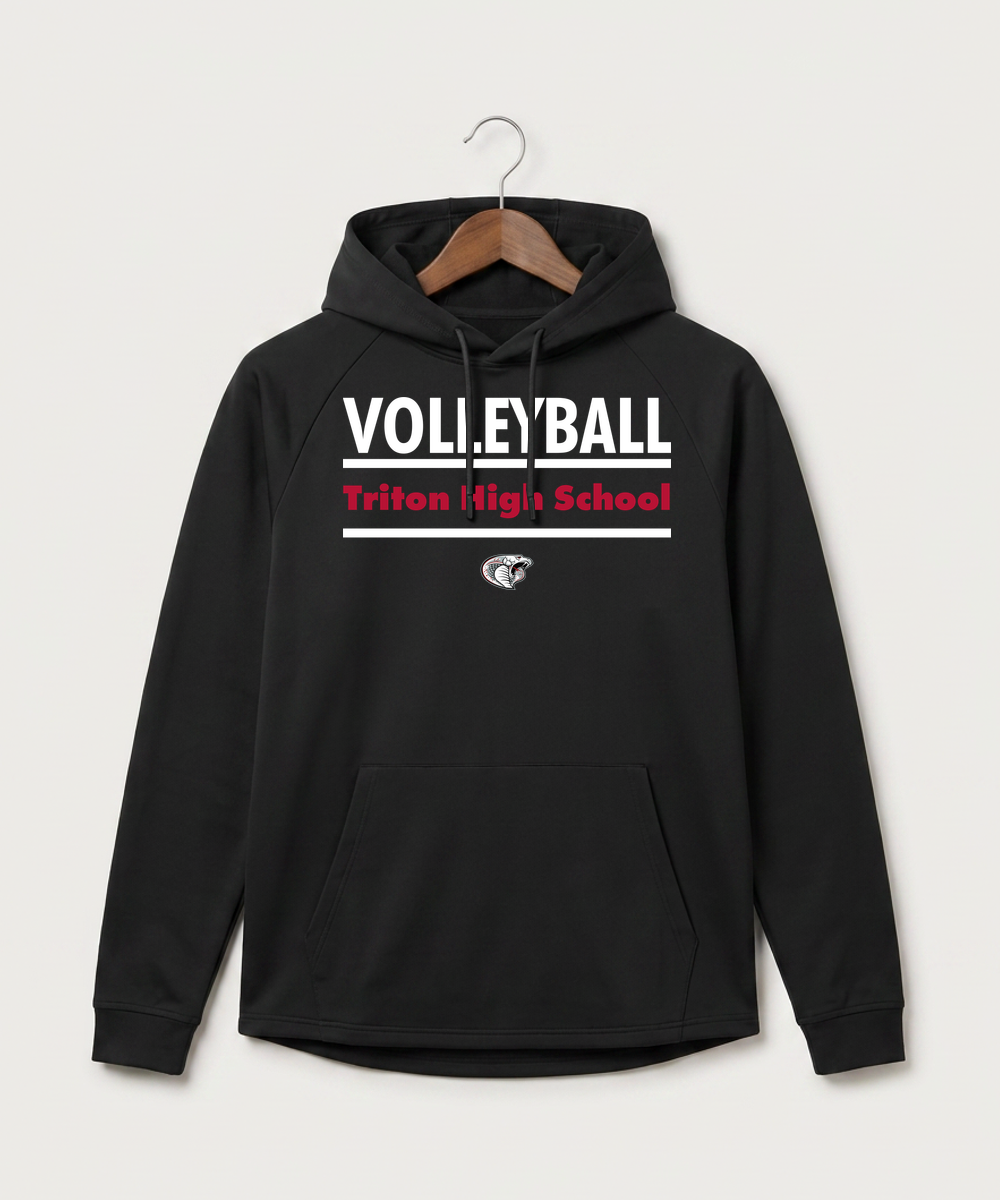 Triton High School Volleyball (Girls) - Black Hoodie - Full Front
