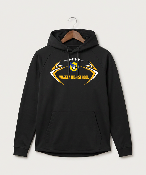 Waseca High School Football (Boys) - Black Hoodie - Full Front