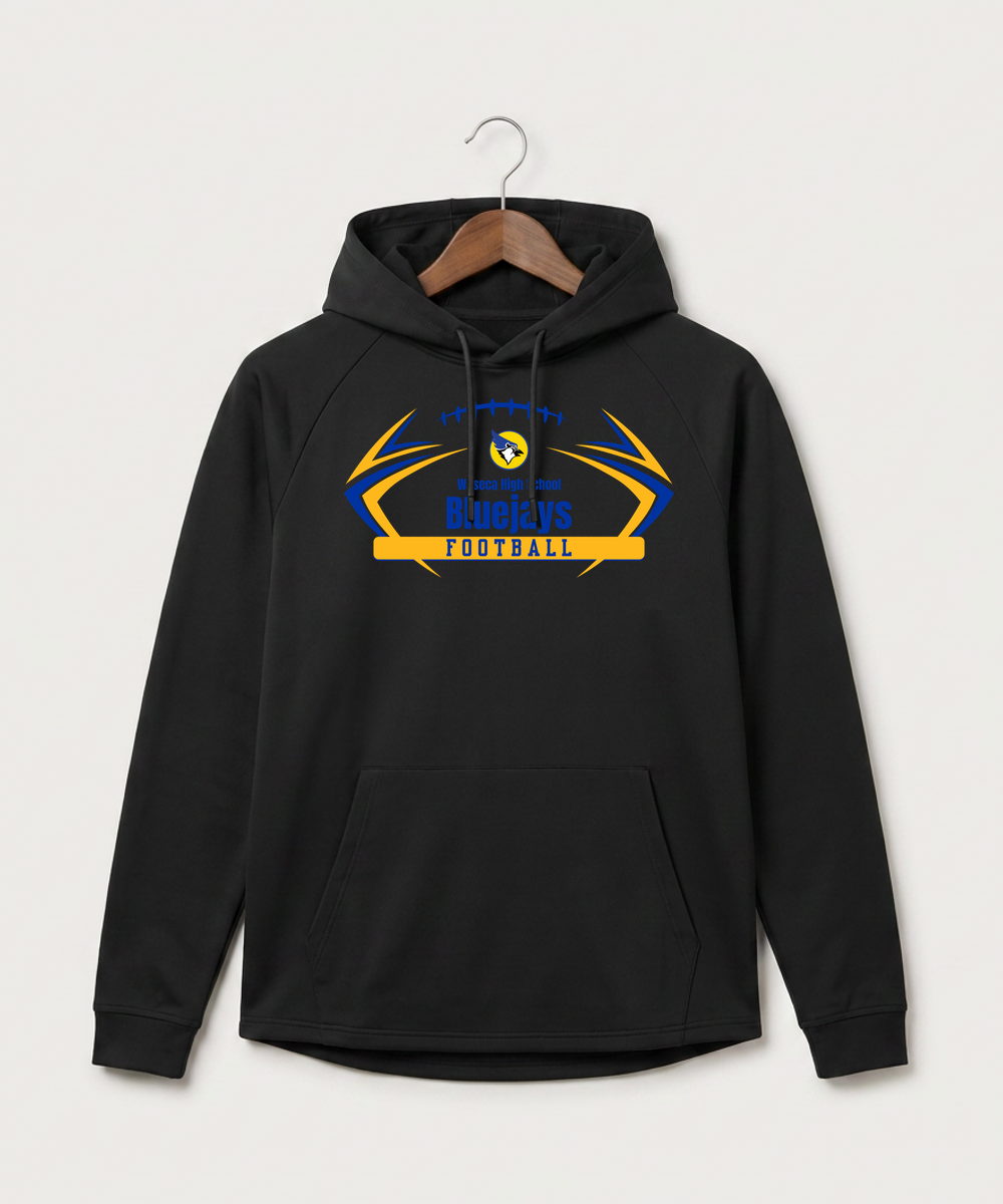 Waseca High School Football (Boys) - Black Hoodie - Full Front