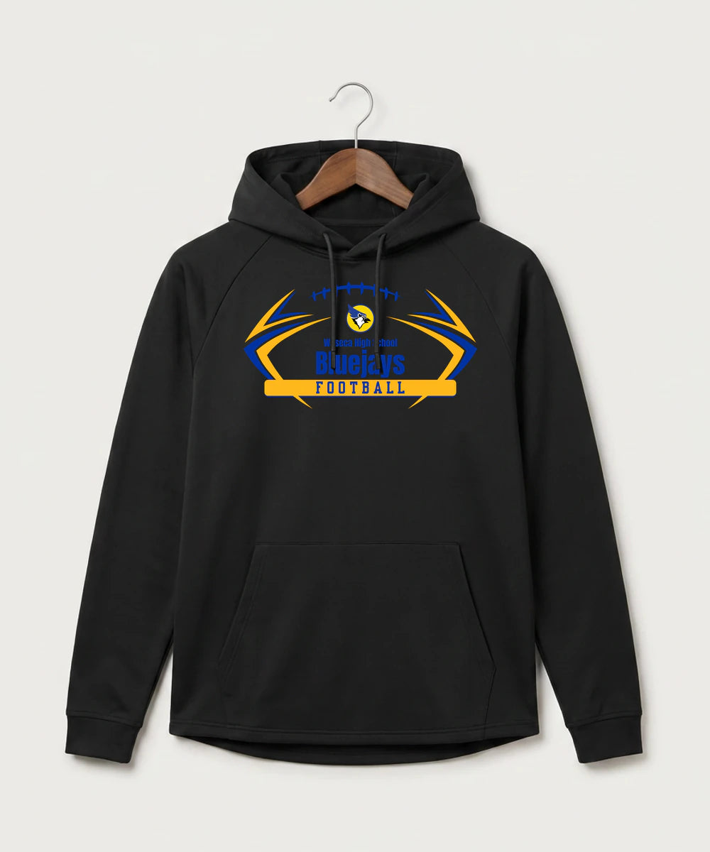 Waseca High School Football (Boys) - Black Hoodie - Full Front
