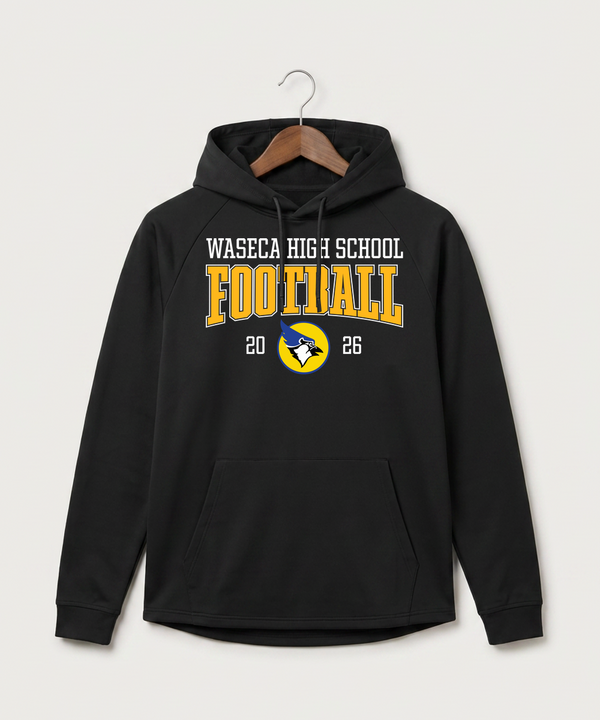 Waseca High School Football (Boys) - Black Hoodie - Full Front