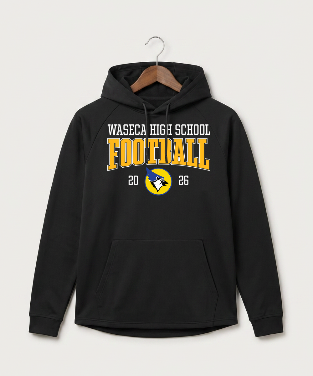Waseca High School Football (Boys) - Black Hoodie - Full Front