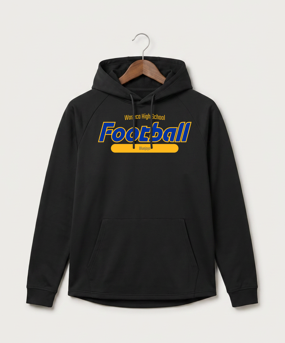 Waseca High School Football (Boys) - Black Hoodie - Full Front