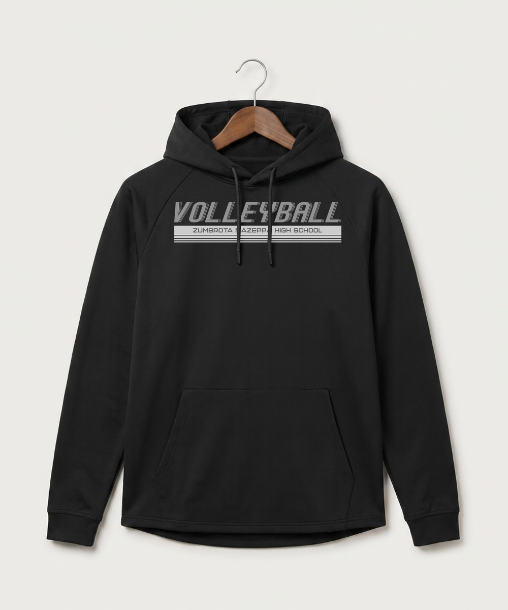 Zumbrota Mazeppa High School Volleyball (Girls) - Black Hoodie - Full Front