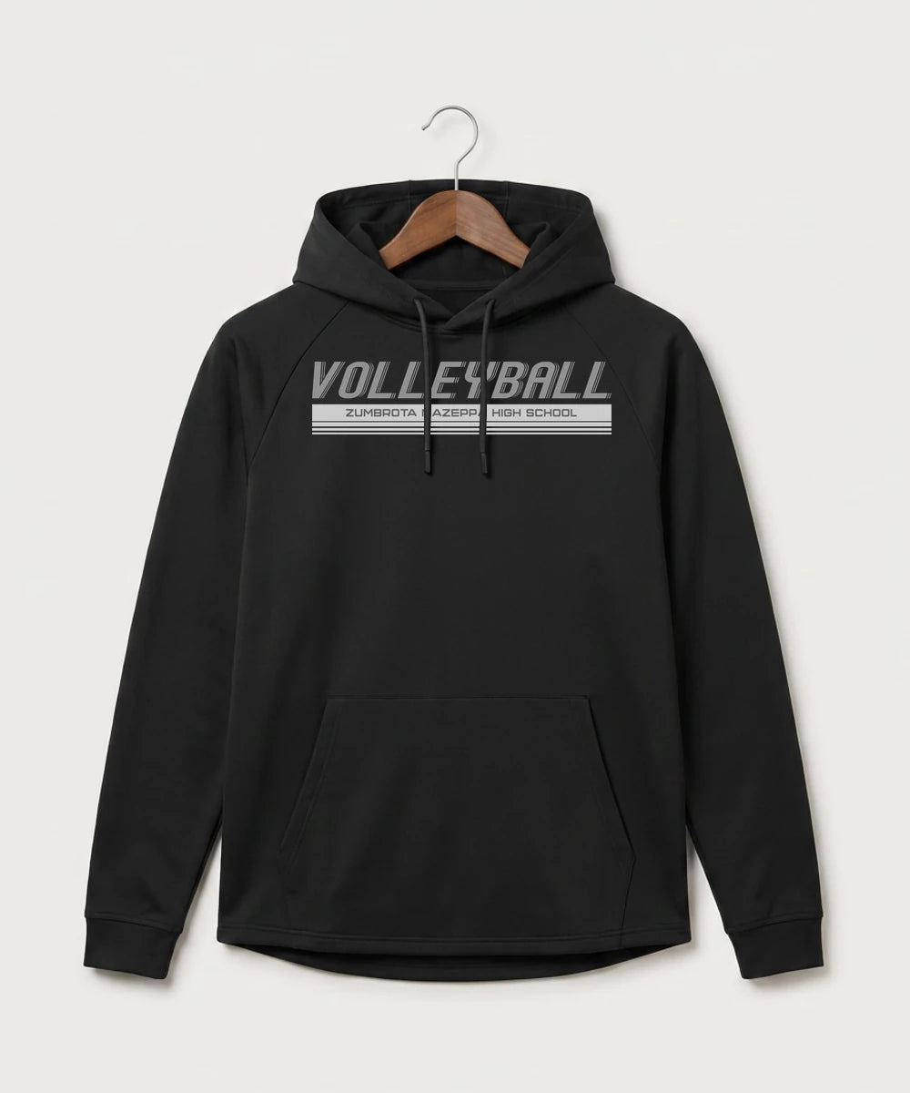 Zumbrota Mazeppa High School Volleyball (Girls) - Black Hoodie - Full Front