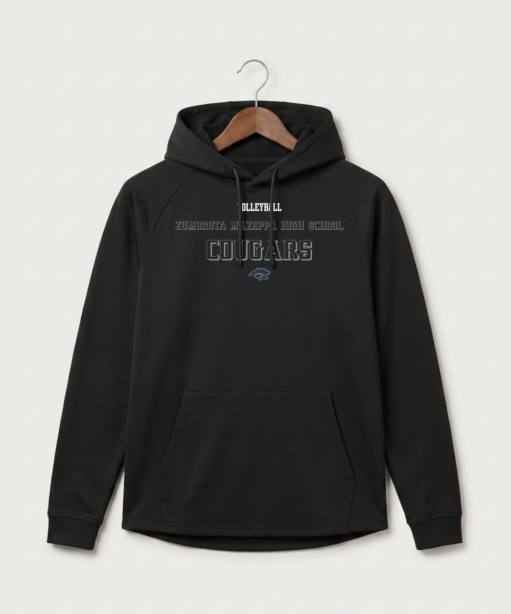 Zumbrota Mazeppa High School Volleyball (Girls) - Black Hoodie - Full Front