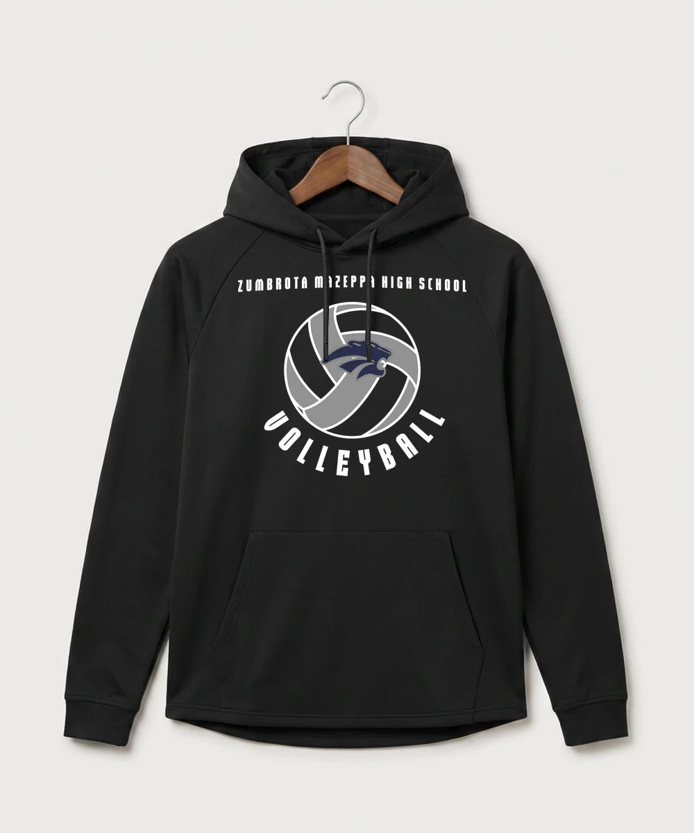 Zumbrota Mazeppa High School Volleyball (Girls) - Black Hoodie - Full Front