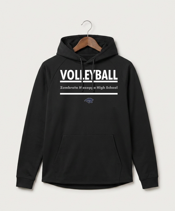 Zumbrota Mazeppa High School Volleyball (Girls) - Black Hoodie - Full Front