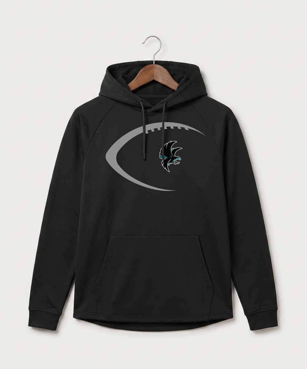 Alden-Conger-Glenville Emmons High School Football (Boys) - Black Hoodie - Full Front