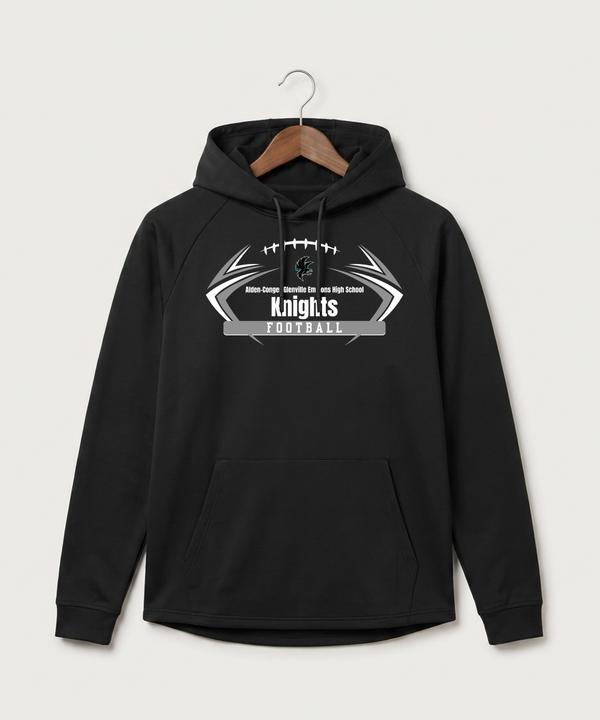 Alden-Conger-Glenville Emmons High School Football (Boys) - Black Hoodie - Full Front