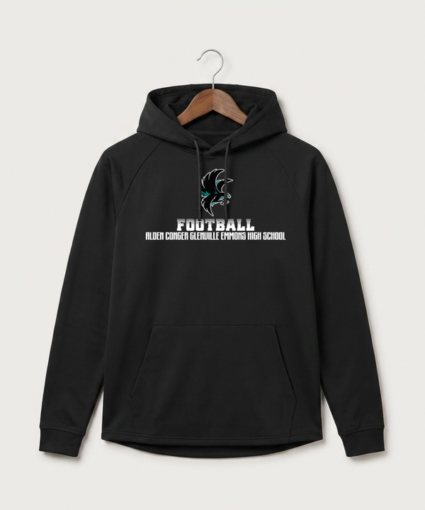 Alden-Conger-Glenville Emmons High School Football (Boys) - Black Hoodie - Full Front
