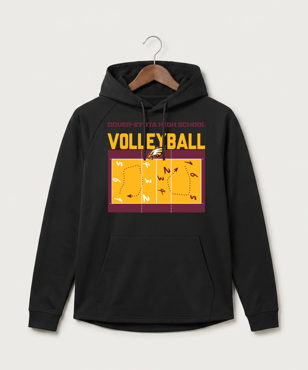 Dover-Eyota High School Volleyball (Girls) - Black Hoodie - Full Front