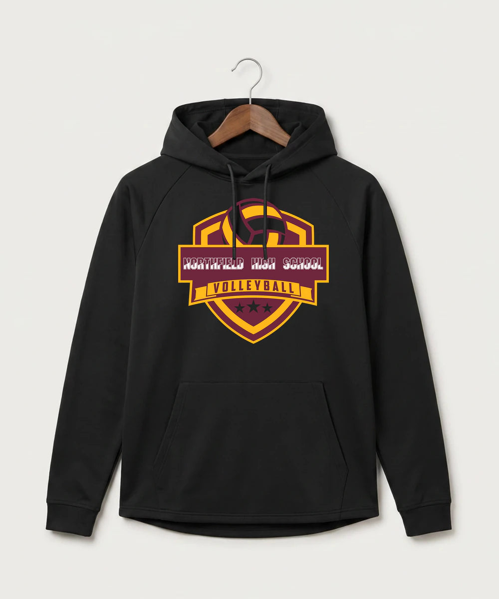 Northfield High School Volleyball (Girls) - Black Hoodie - Full Front