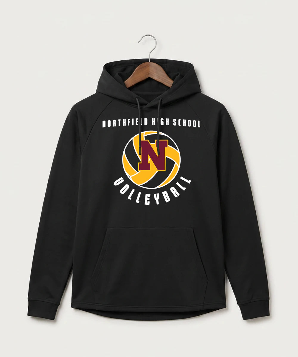 Northfield High School Volleyball (Girls) - Black Hoodie - Full Front