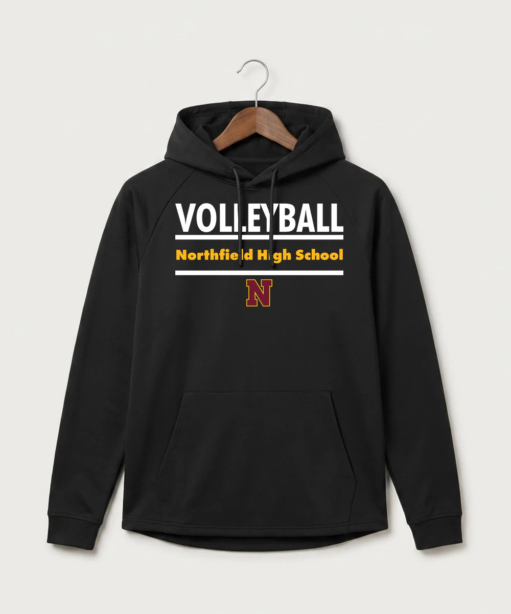 Northfield High School Volleyball (Girls) - Black Hoodie - Full Front