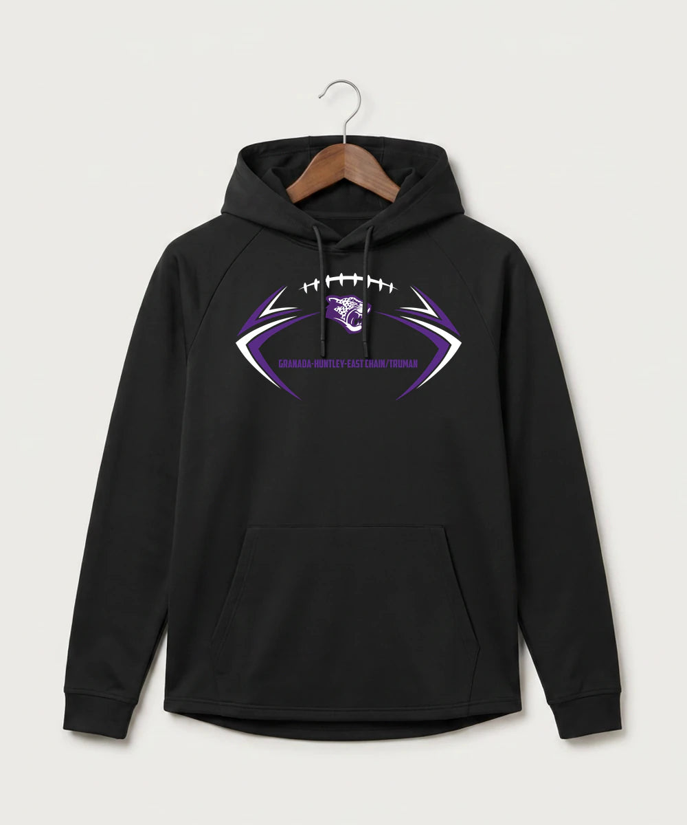Granada-Huntley-East Chain/Truman Football (Boys) - Black Hoodie - Full Front