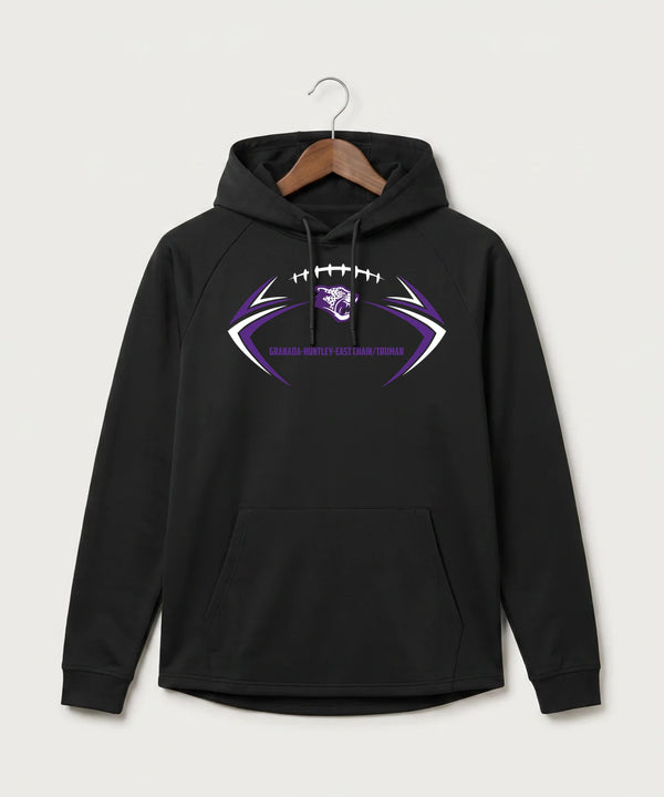Granada-Huntley-East Chain/Truman Football (Boys) - Black Hoodie - Full Front