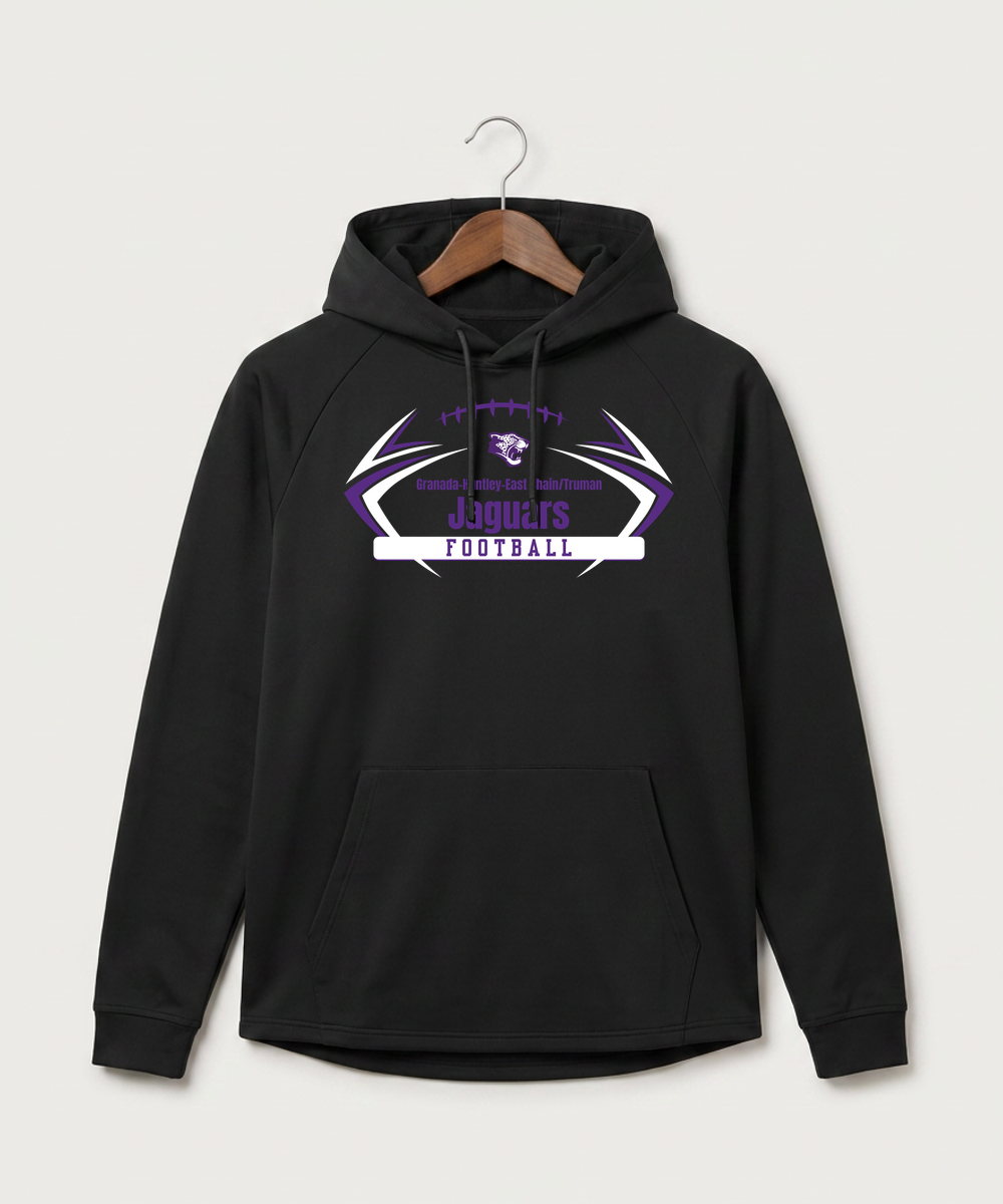 Granada-Huntley-East Chain/Truman Football (Boys) - Black Hoodie - Full Front