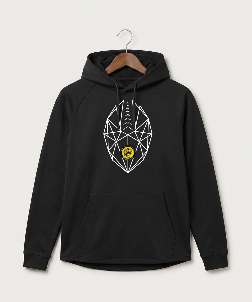 New London Spicer High School Football (Boys) - Black Hoodie - Full Front