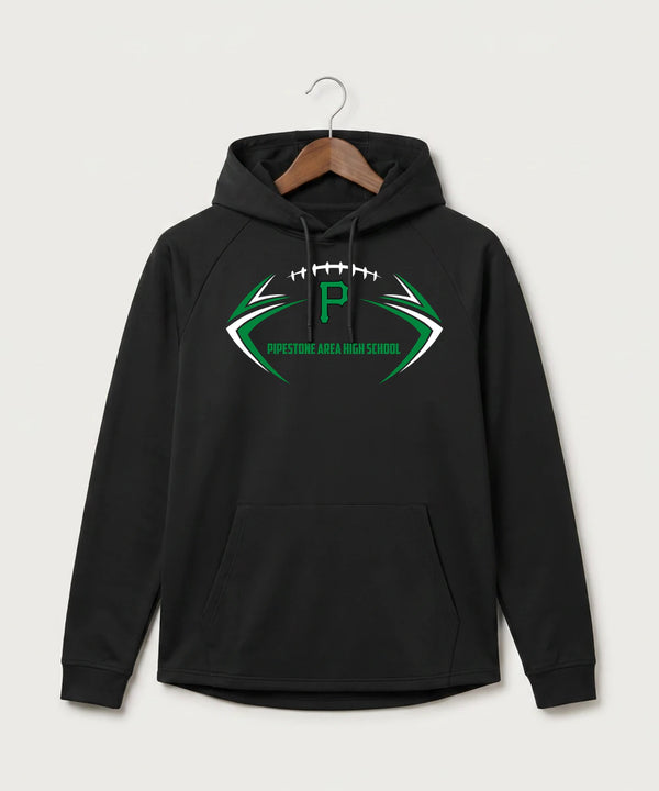 Pipestone Area High School Football (Boys) - Black Hoodie - Full Front