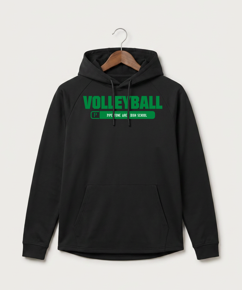 Pipestone Area High School Volleyball (Girls) - Black Hoodie - Full Front