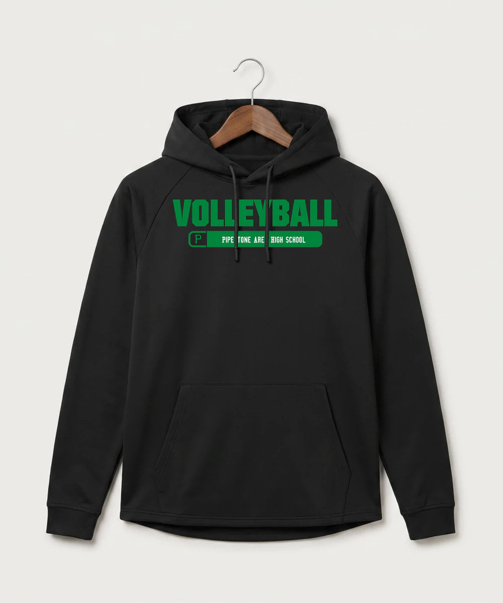 Pipestone Area High School Volleyball (Girls) - Black Hoodie - Full Front