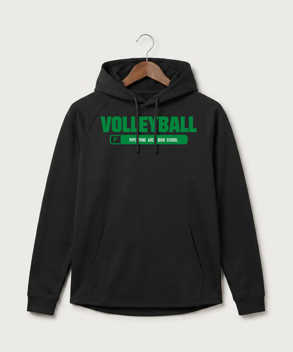 Pipestone Area High School Volleyball (Girls) - Black Hoodie - Full Front