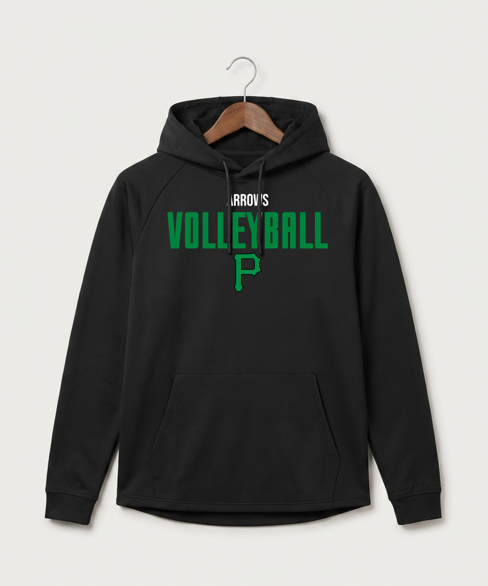 Pipestone Area High School Volleyball (Girls) - Black Hoodie - Full Front
