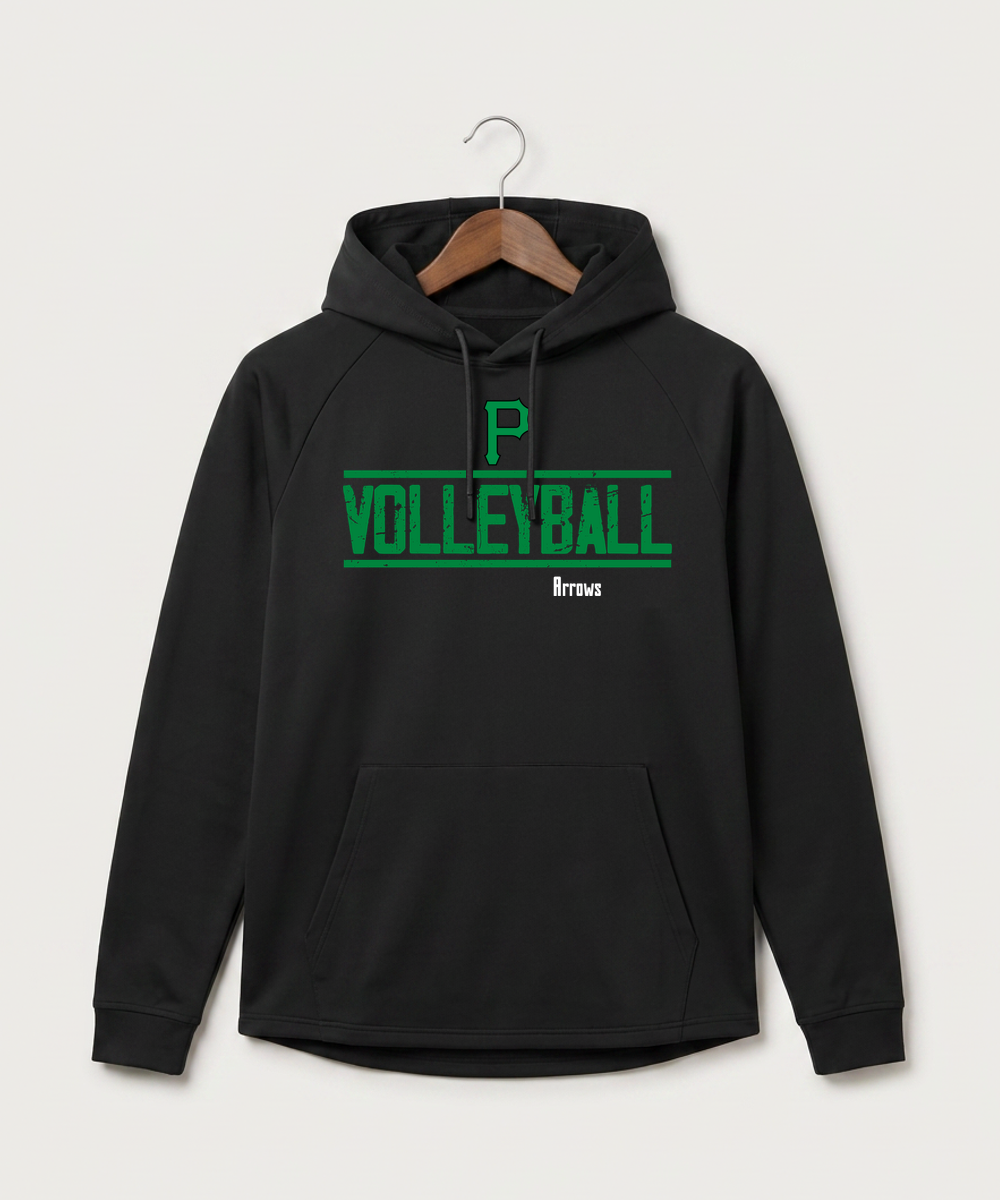 Pipestone Area High School Volleyball (Girls) - Black Hoodie - Full Front