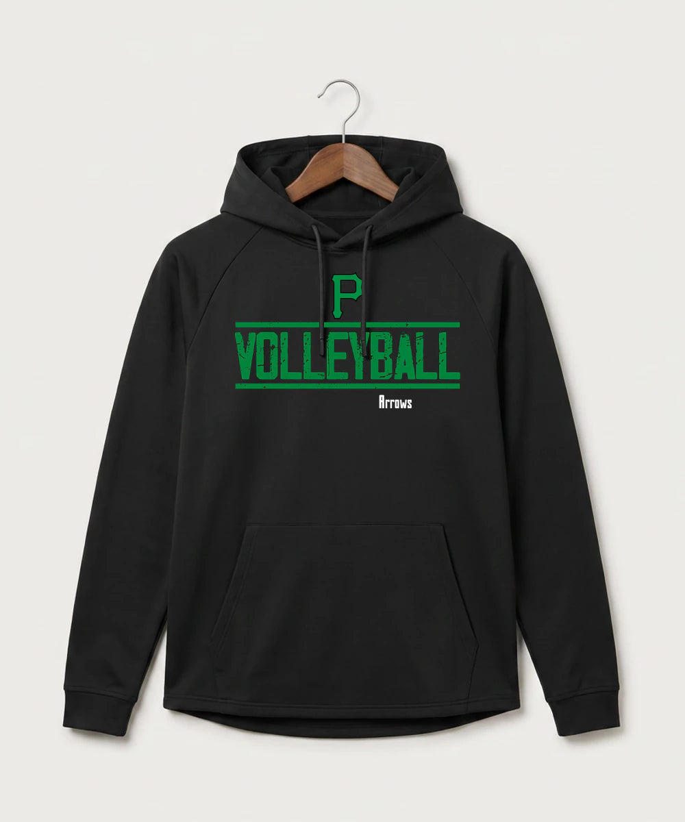 Pipestone Area High School Volleyball (Girls) - Black Hoodie - Full Front