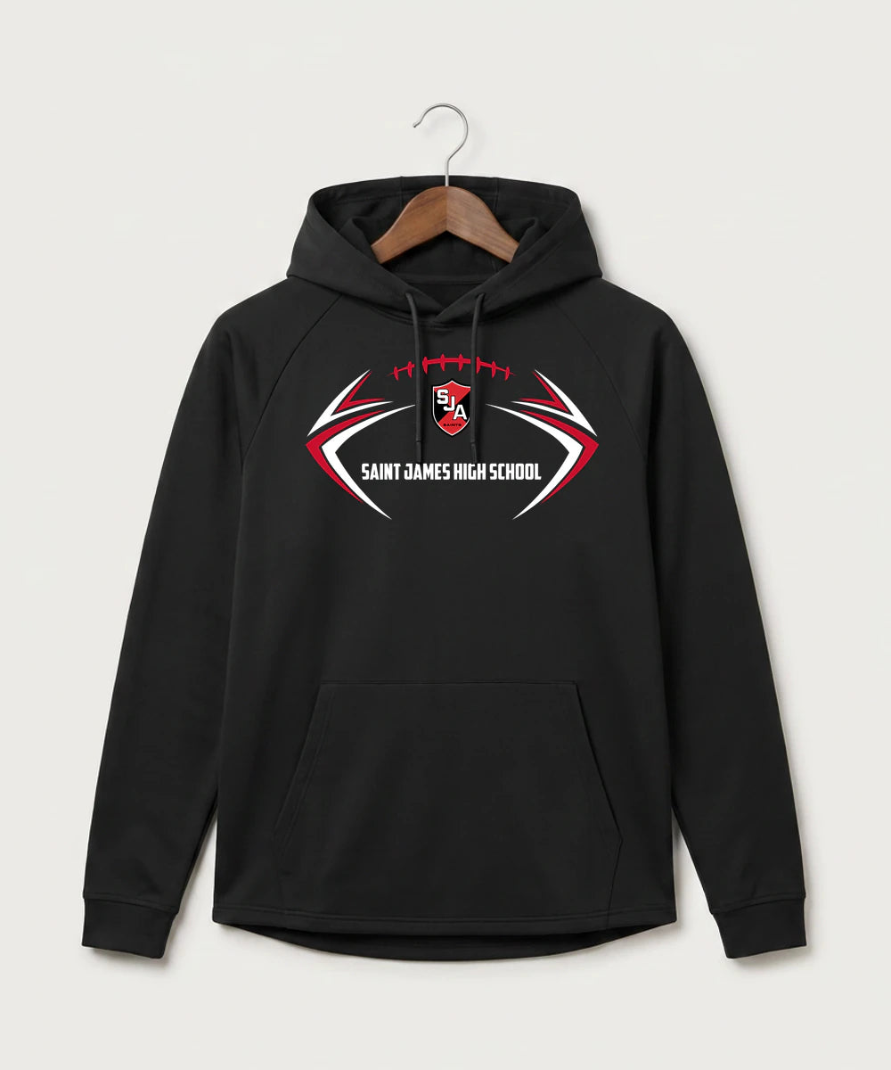 Saint James High School Football (Boys) - Black Hoodie - Full Front