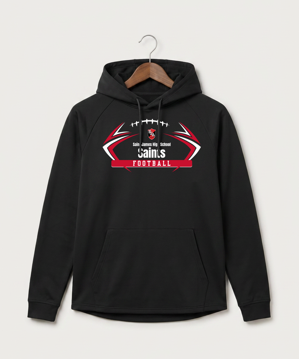 Saint James High School Football (Boys) - Black Hoodie - Full Front