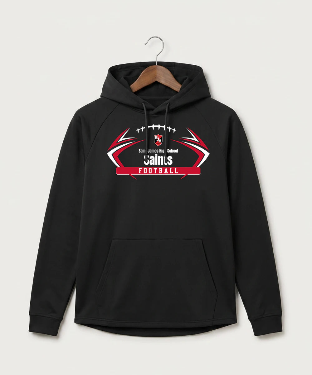 Saint James High School Football (Boys) - Black Hoodie - Full Front