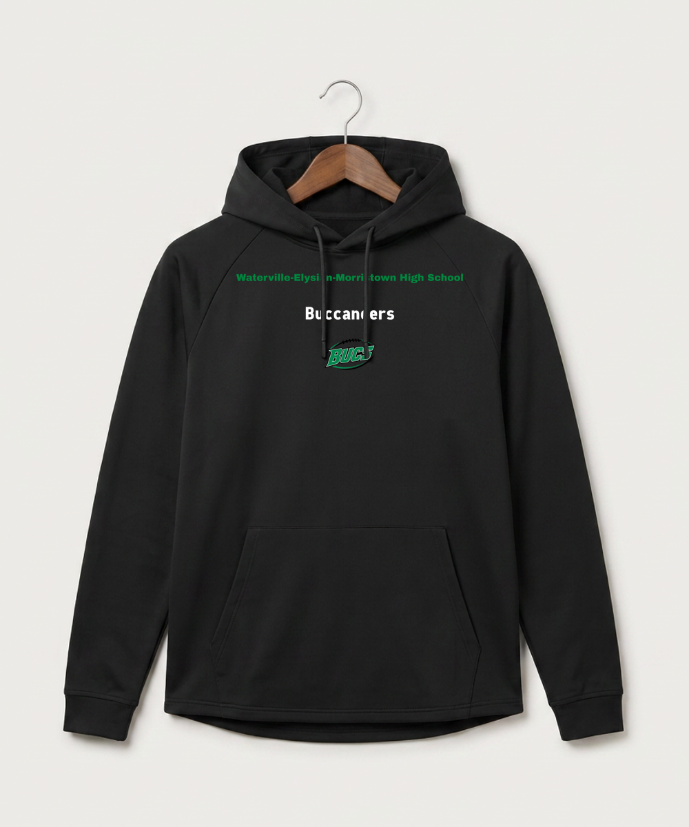 Waterville-Elysian-Morristown High School Football (Boys) - Black Hoodie - Full Front