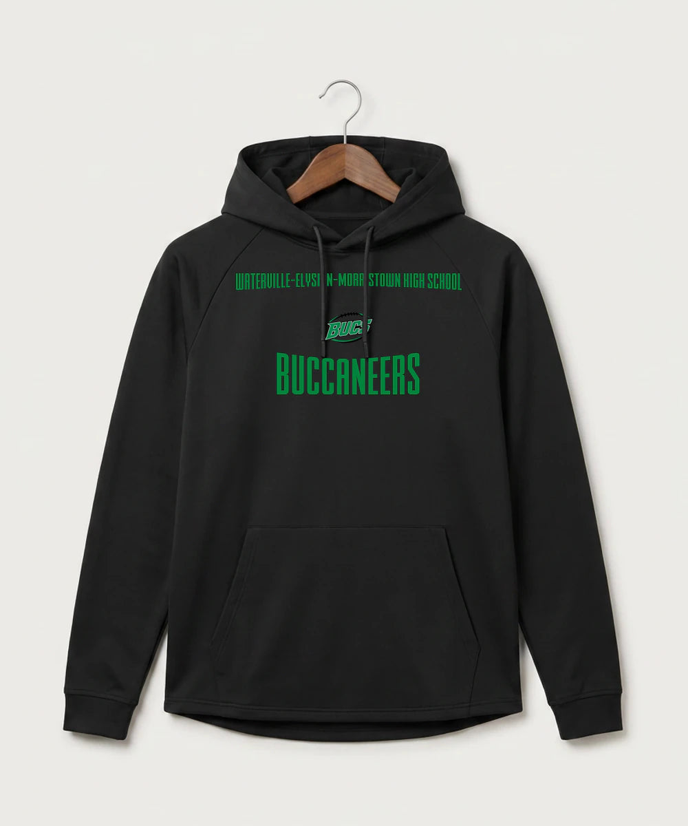 Waterville-Elysian-Morristown High School Football (Boys) - Black Hoodie - Full Front