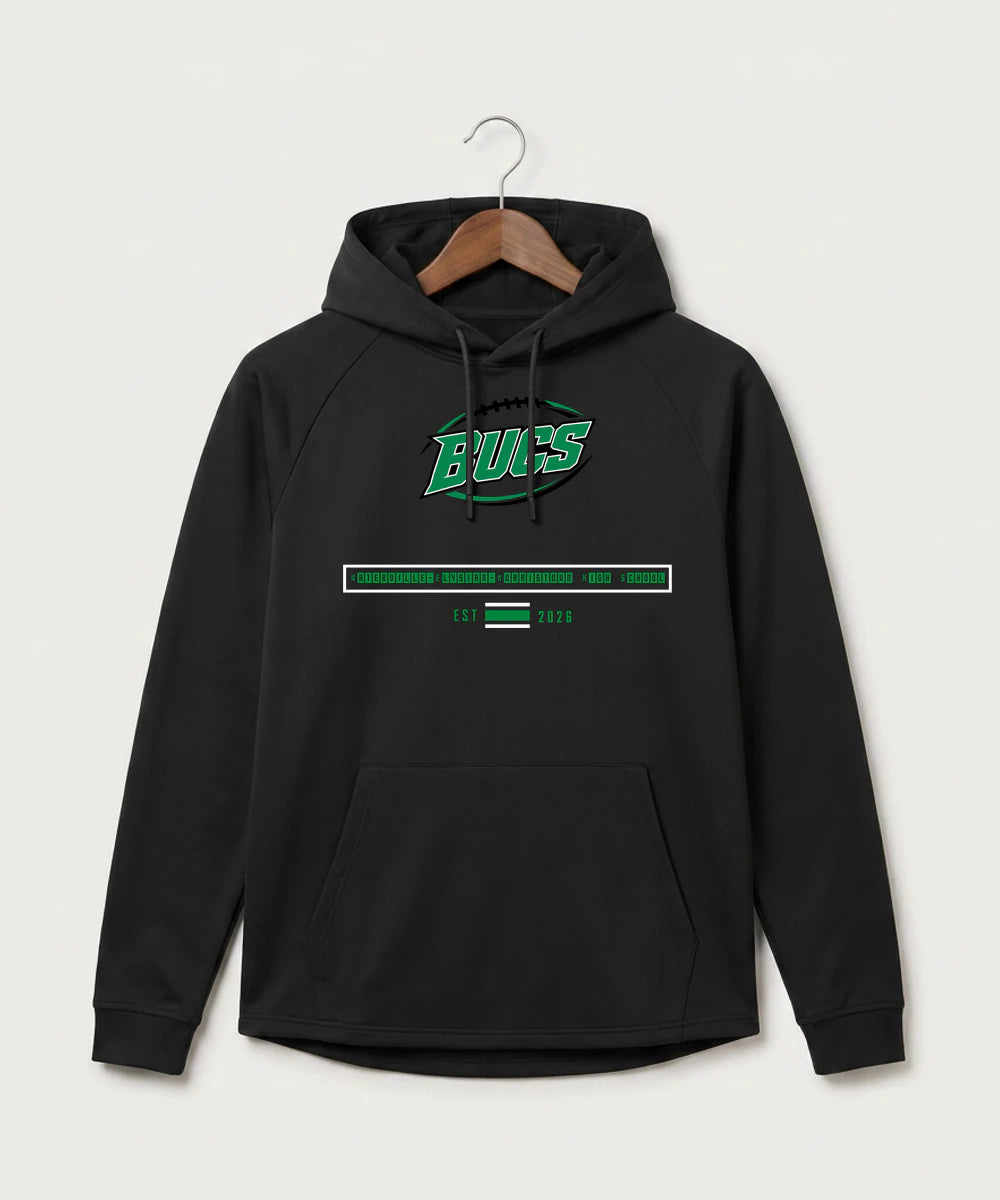 Waterville-Elysian-Morristown High School Football (Boys) - Black Hoodie - Full Front