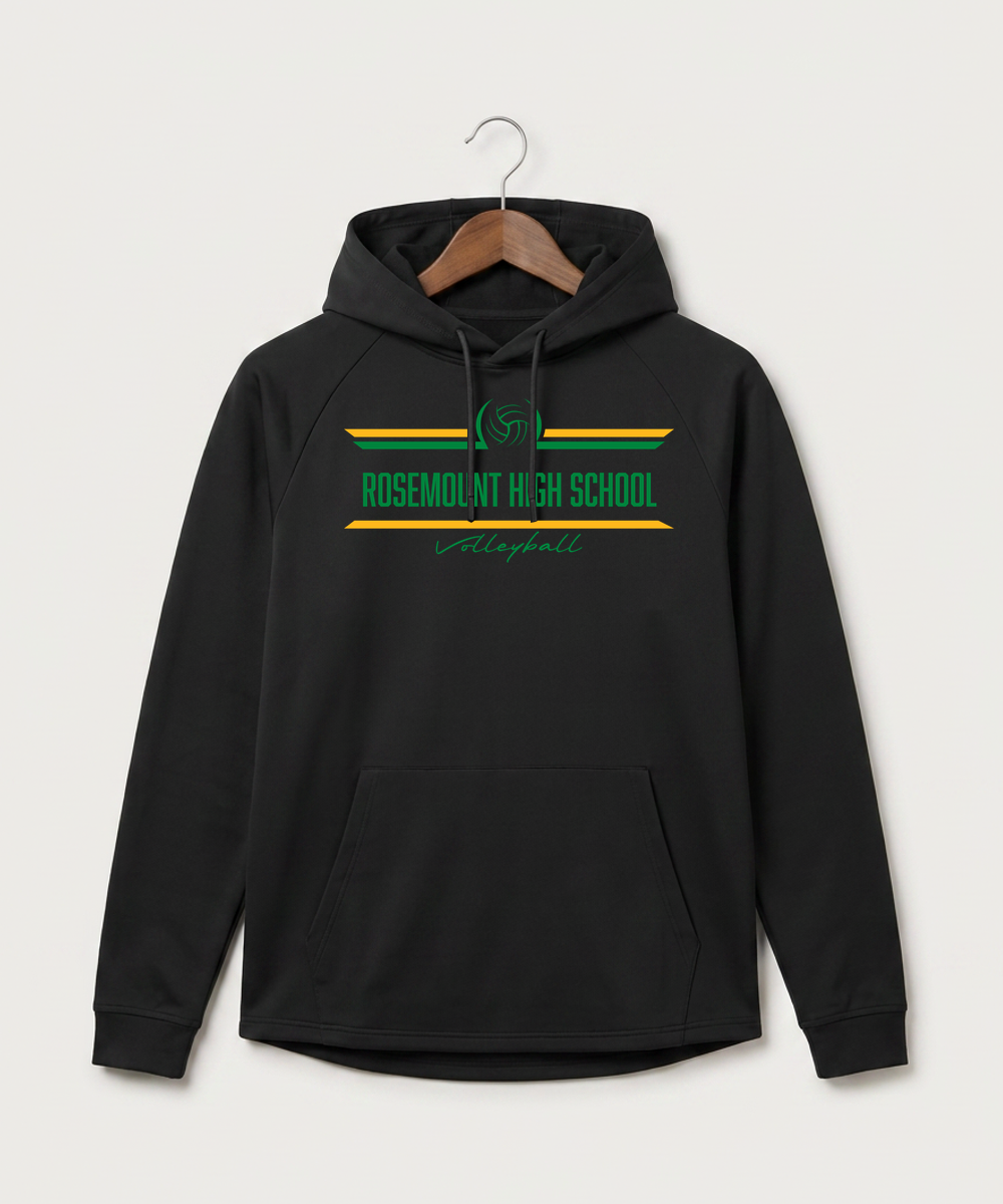 Rosemount High School Volleyball (Girls) - Black Hoodie - Full Front