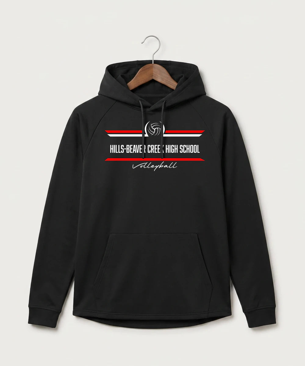Hills-Beaver Creek High School Volleyball (Girls) - Black Hoodie - Full Front