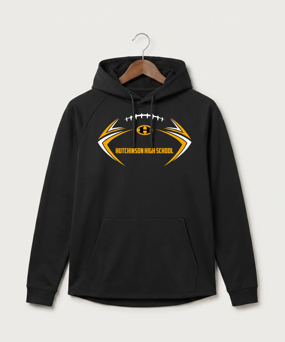 Hutchinson High School Football (Boys) - Black Hoodie - Full Front