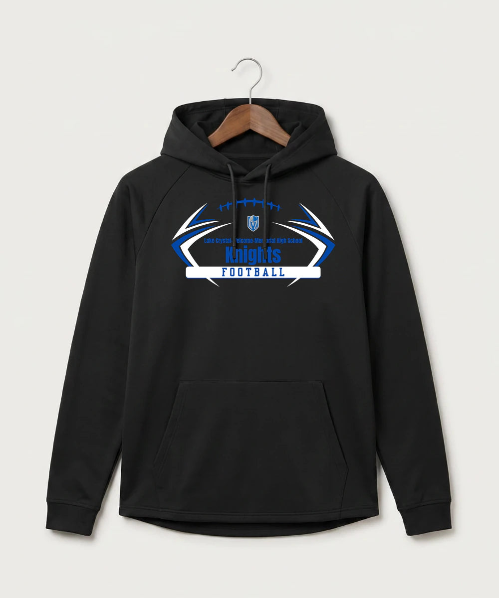 Lake Crystal-Welcome-Memorial High School Football (Boys) - Black Hoodie - Full Front