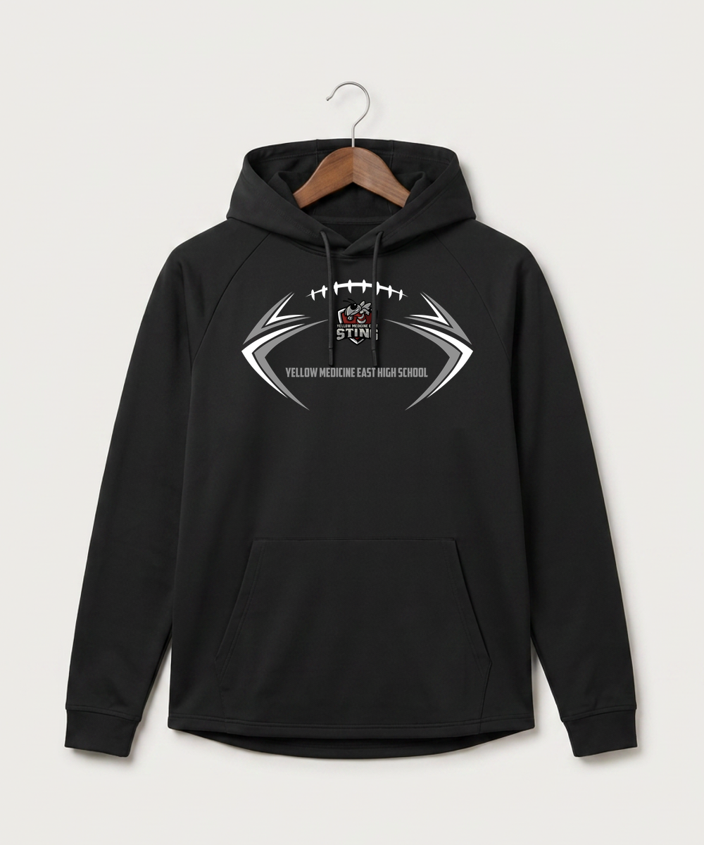 Yellow Medicine East High School Football (Boys) - Black Hoodie - Full Front