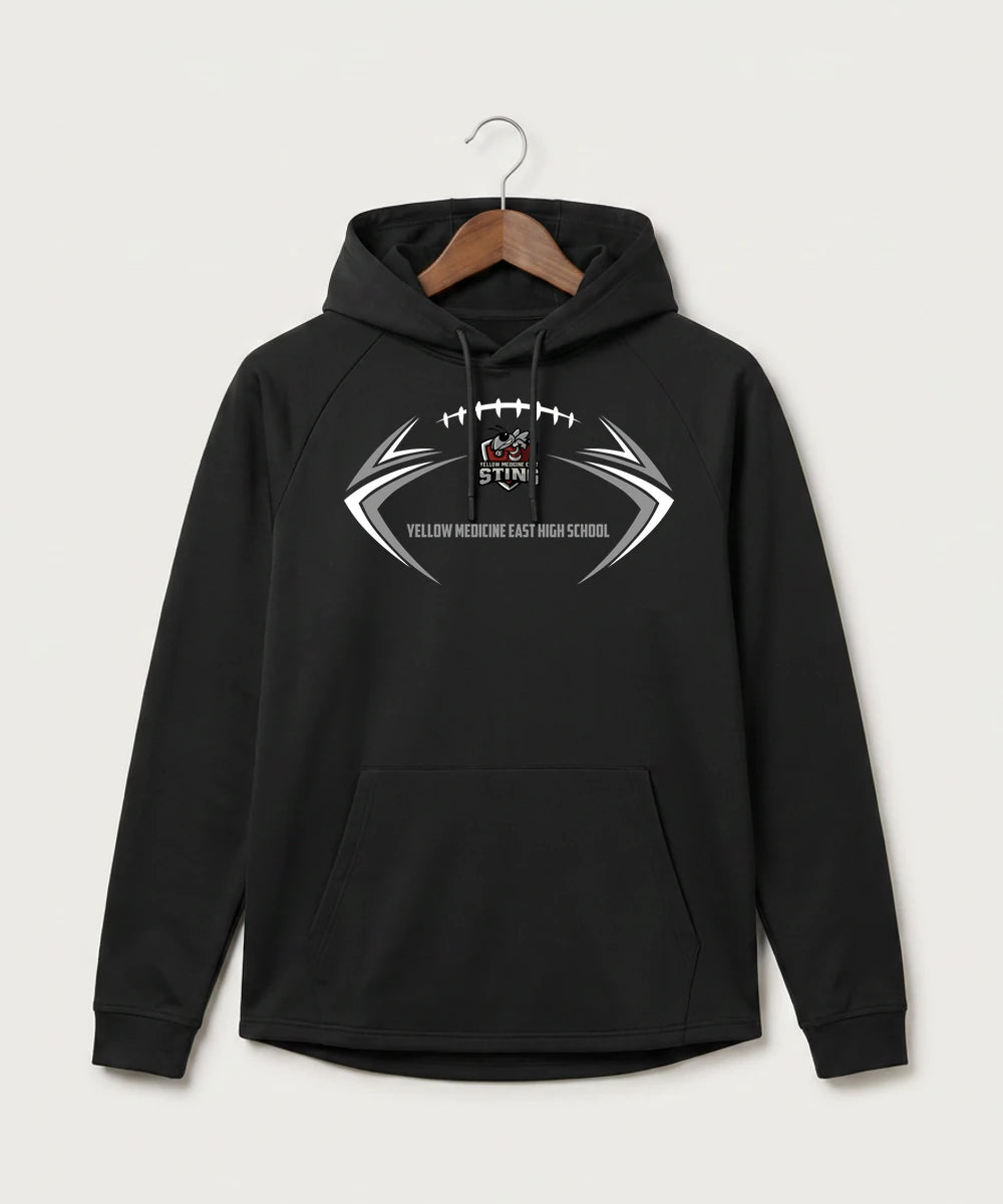 Yellow Medicine East High School Football (Boys) - Black Hoodie - Full Front