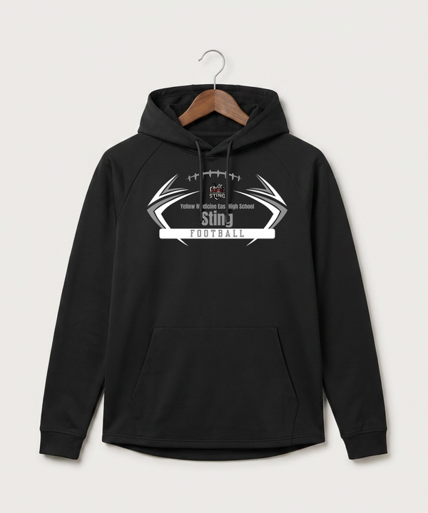 Yellow Medicine East High School Football (Boys) - Black Hoodie - Full Front